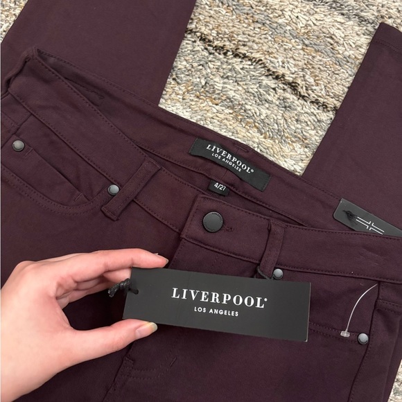 Liverpool Skinny Jeans In Aubergine Sz 4/27 NWT | Liverpool Mid Rise Skinny NEW- - Picture 2 of 13